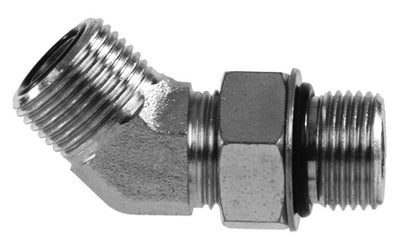 hydraulic fittings, FS6802-04-06 -45 Elbow, 1/4" ORFS x 3/8" ORB Male (#6 Straight Thread) (011341)
