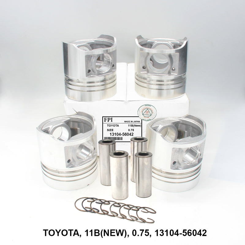FPI Piston w/ Pin 0.75 Oversize, Toyota 11B (N), OEM 13104-56042